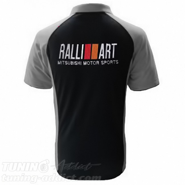 POLO MITSUBISHI RALLIART COULEUR NOIR ET GRIS